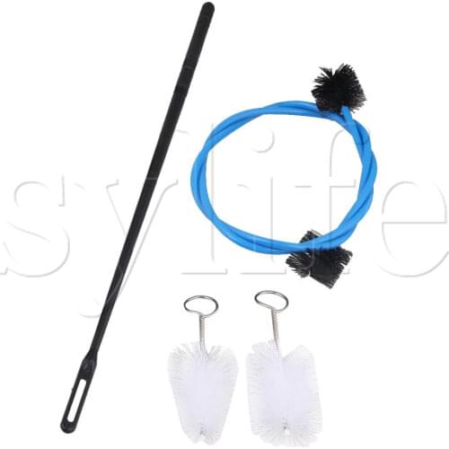 Blue Plastic Spring Extension Flexible Trumpet Mouthpiece Brush Kit