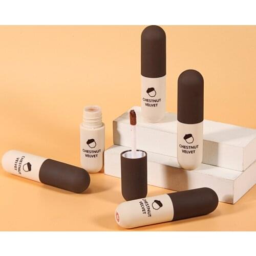 Hengfangs New Product Candied Chestnut Lip Mud Lip Glaze Milk Coffee Apricot Caramel Lipstick TSLM1