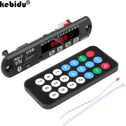 Kebidu 12V 5V Wireless Bluetooth DC Car Vehicles MP3 WMA Decoder Board Audio Module USB FM TF Radio AUX Audio For Car Accessorie