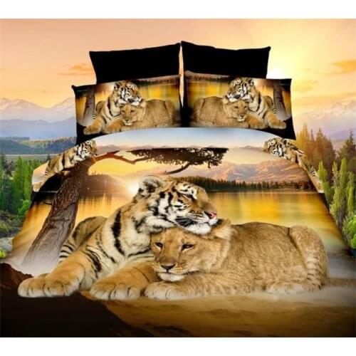 New 3D Nordic Animal Tiger Bear Dolphin Bedding Set Queen King Size Duvet Cover Bed Linen Pillowcase-solstice-jogo De Cama
