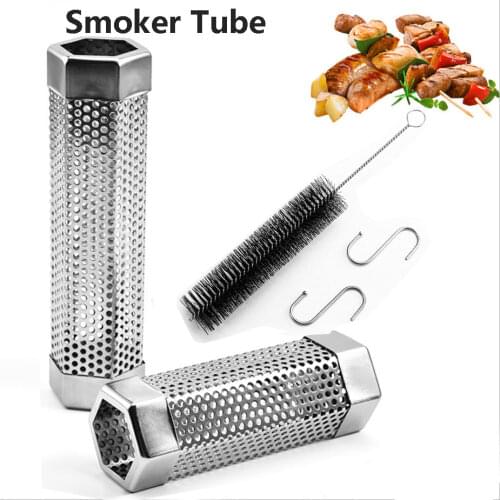 15/31 BBQ Smoker Box Wood Chips For Indoor Outdoor Charcoal Gas Barbecue Grill Meat Infused Smoke Flavor Accessories Smoker Box