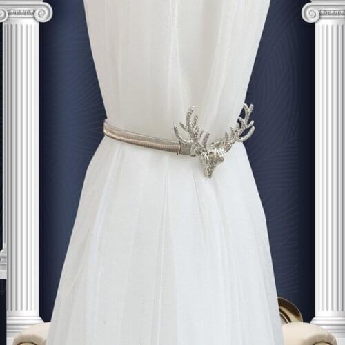 Metal Curtain Clip Tieback Buckle Holder Special Golden Silver Color Leaves Bow Elk Clasp Curtain Tiebacks Gold Silver