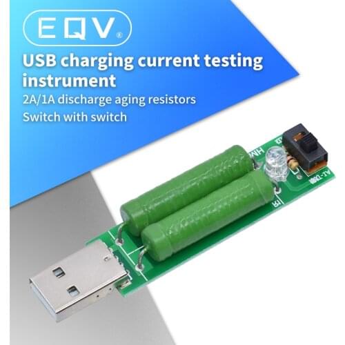 Free Shipping USB mini discharge load resistor 2A/1A With switch 1A Green led, 2A Red led