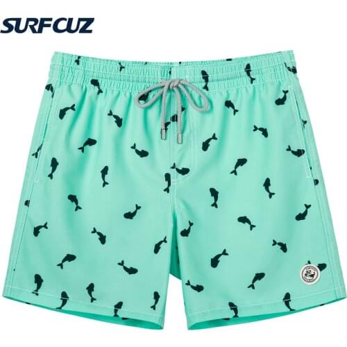 SURFCUZ Mens Swimming Trunks Quick Dry Beach Board Shorts with Mesh Lining Summer Swimwear Bathing Suits Swimming Shorts for Men