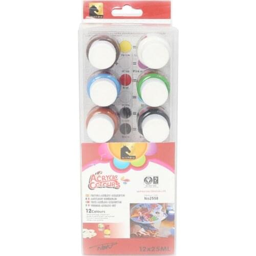 Acrylic Paint Set 12 Colors Art Supplies for Crafts Non Toxic Vibrant Colors L4MD