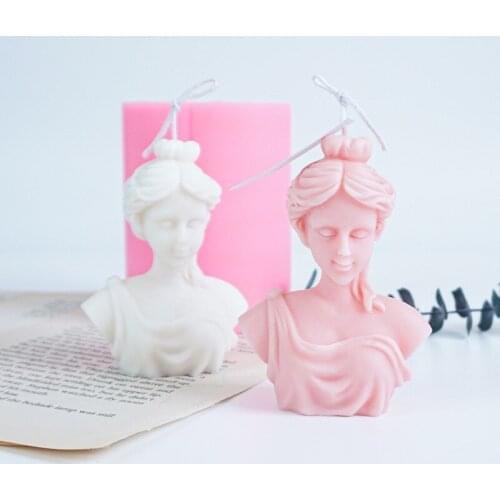 New Art Female Statue Venus Plaster Portrait Mould Sculpture Mold Silicone Candle Molds Candle ice cake chocolate Making Mould