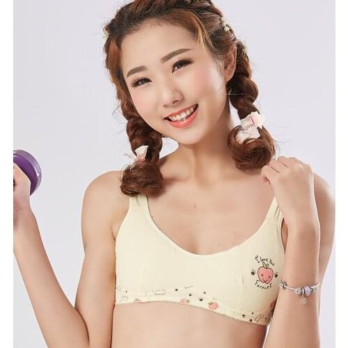 New girls development sport bra set student sports underwear without steel ring cotton bra set teen bra girls underwear cute bra