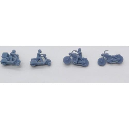 Outland Models Railway Miniature Motorcycle and Scooter Set HO Scale 1:87