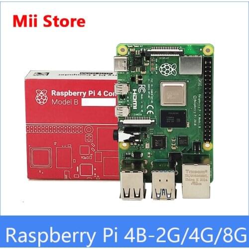 Raspberry Pi 4 Model B 2/4/8GB RAM linux Development Board Cortex-A72 64-bit Quad core 1.5GHz SOC 2.4&5.0 GHz WiFi Bluetooth 5.0