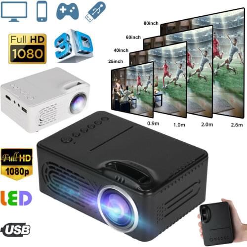 Full Hd 1080p Hd Led Portable Projector 320x240 Resolution Multimedia Home Cinema Movie Beamer Video Theater Dropshipping