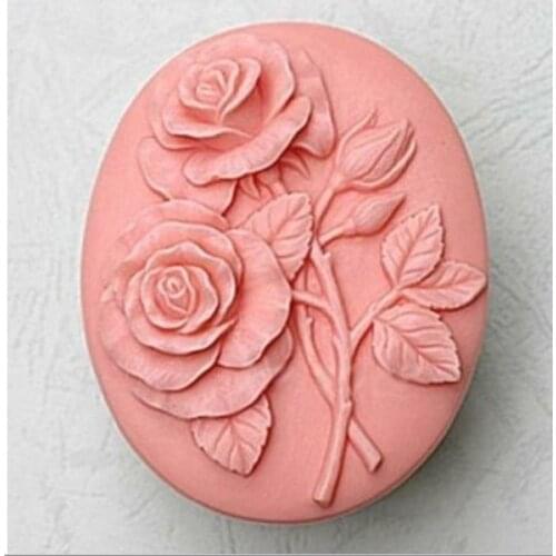 Flower two rose Craft Art Silicone Soap mold Craft Molds DIY Handmade soap molds