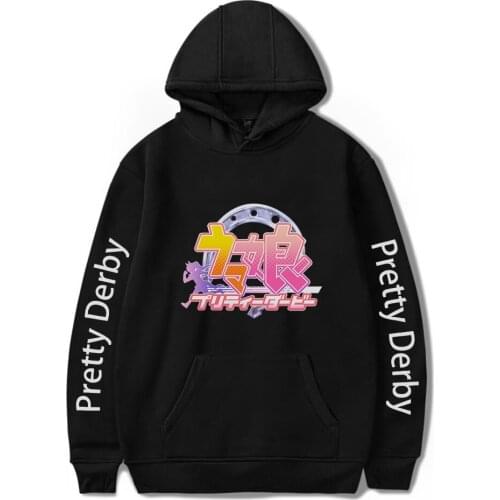 Pretty Derby Hoodies Men Women Harajuku Cute Cartoon Pattern Sweatshirt Autumn Long Sleeve Pullovers Hooded Loose Anime Clothes