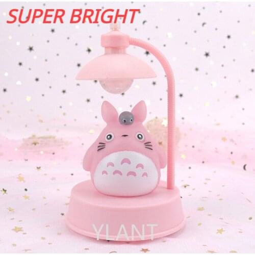 LED Table Lamp Home Bedroom Desktop Crafts Girls Kids Room Ornaments New Totoro Deer Horse Creative Cartoon Music Night Lights