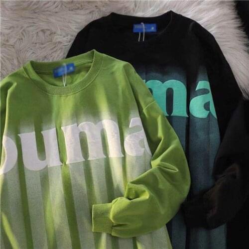 Retro Hiphop Sweatshirt Women Loose Style Thin Autumn High Street Vintage Top Goth Clothes Letter Printing Sweatshirt