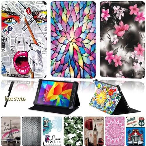 Universal Tablet Case for Samsung Galaxy Tab 2/Tab 3 /Tab 4 /Tab 10.1/Tab 10.1 LTE Old Image Pattern Flip Four Corner Cover Case