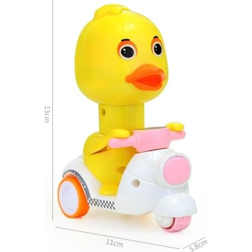 Wind Up Toys Lot Pressing Little Yellow Duck Chicken Dog Pig Bull Panda Cartoon Inertial Return Force Motorcycle Children Toy