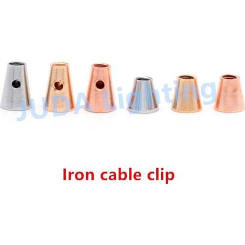 Iron cable grip clip Iron tip cone shape Wire Cord metal Grip led Pendant Light lamp base retro ceiling rose canopy chandeliers