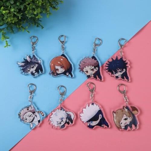 1pcs Anime Jujutsu Kaisen keychain Cosplay Figure Acrylic Key Chain Rings Jujutsu Kaisen Manga Keychain Pendant Gift