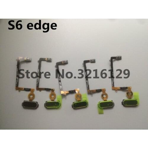 10pcs Original For Samsung Galaxy S6 edge G925 G9250 G925F Home Button with Flex Cable Ribbon Brand New White Gold Blue green