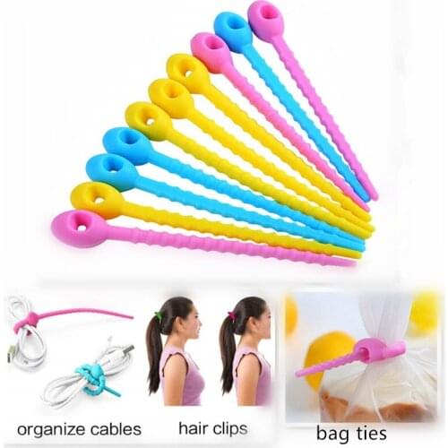 Silicone Bag Ties Wraps Twist Multi-use Bag Clip Bread Tie Food Saver Multi-Use Tie Wraps Food Grade Material Reusable 1200Pcs