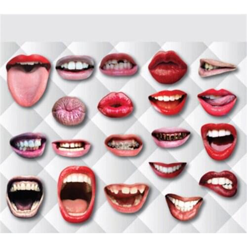 20Pcs Birthday Party Handheld Camera Props Adult Funny Lips Gloss Photo Booth Props For Wedding Party Decoration 053