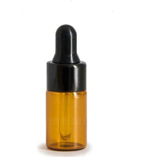 500Pcs/Lot 3 ML High Quality Mini Amber Glass Dropper Bottle Small 3cc Brown Dropper Vials