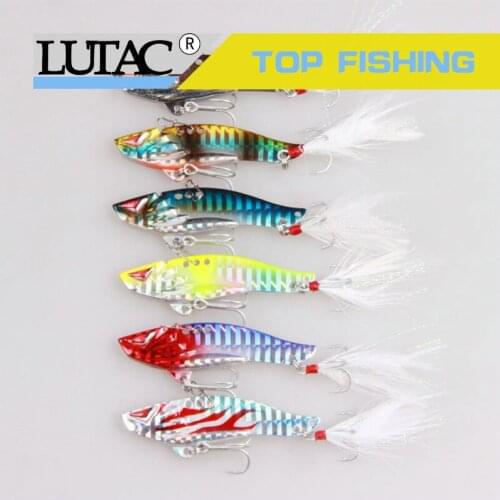 6pcs mixed color fishing lures 2020 metal lure vibe sinking feather hook carp fishing baits bass lure artificial free shipping