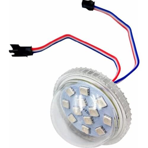 Addressable 45mm led pixel light;12leds 5050;DC12V;2.88W;IP65;UCS2903 IC;clear cover/frosted cover