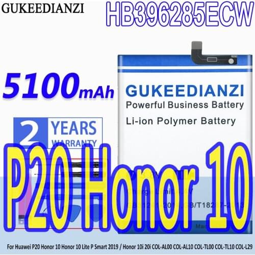 GUKEEDIANZI Battery HB396285ECW 5100mAh For Huawei P20 Honor 10 Honor 10 Lite P Smart 2019 Honor10 Honor10 Lite HuaweiP20