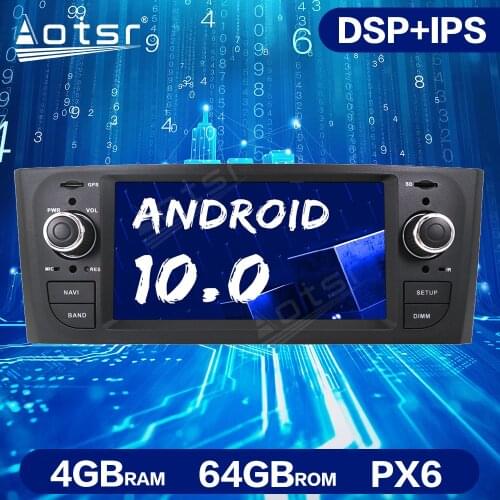 Android 10.0 4GB+64GB Car Radio GPS Navigation Unit For Fiat Grande Punto Linea 2006-2012 Multimedia Radio Auto Stereo Head Unit