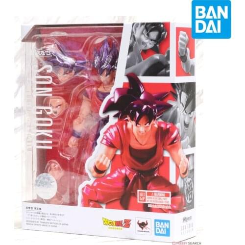 Bandai Dragon Ball Anime Hand-run SHF Son Goku Kakarotto Red Kaiouken Genuine Model Collection Ornaments Children Toys