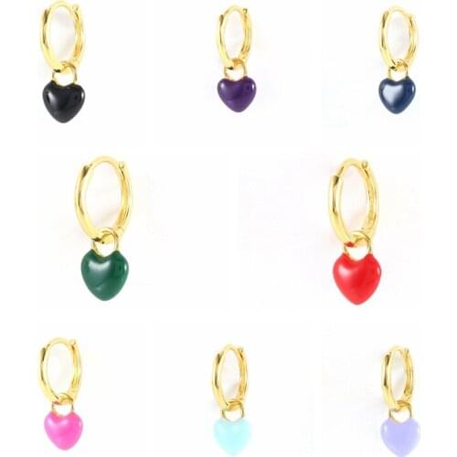 BOAKO Color Love 1pcs 925 Sterling Silver Earrings For Women Hoop Earrings Piercing Pendientes Mom Gift 2021 Trend Cartilage