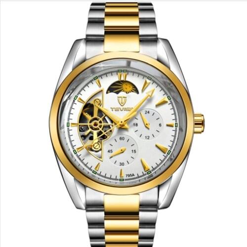 Mens Watch Tourbillon Hollow Waterproof Fine Steel Belt Automatic Mechanical Watch Star Luminous Six Pin Business Mens Watch