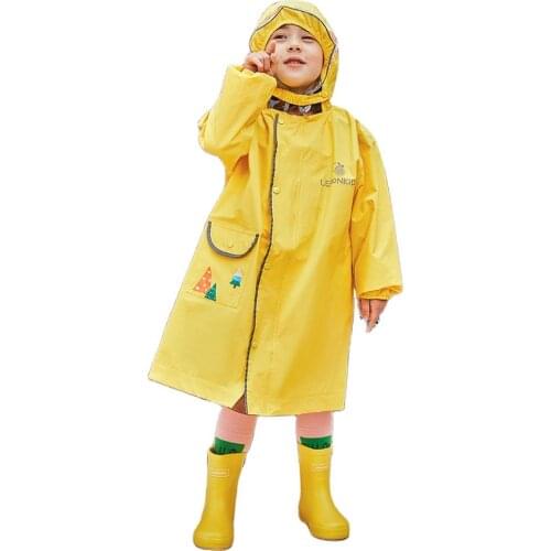 Girls Raincoat Kids School Boys Kindergarten Long Rain Poncho Rain Jacket Waterproof Yellow Long Rain Coat Capa De Chuva Gift