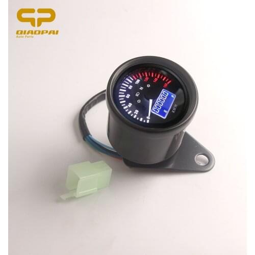Motorcycle Speedometer LCD Speed Meter Gauge Retro Fuel Gauges Instrument Backlight LED Light Signal Indicator For CG125