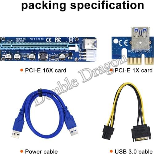 2 Pcs VER008C Molex 6 Pin PCI Cable for Mining Bitcoin Ethereum Miner Riser Card 008C 1X To 16X Extender USB 3.0 SATA