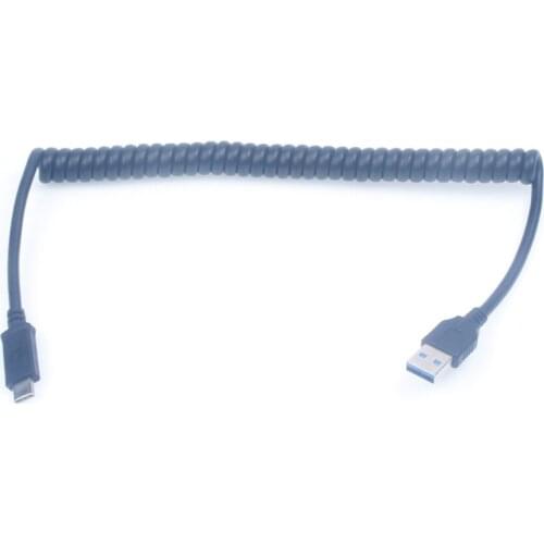 Type C 1.5M Cable FAST Spring Coil Data USB Charge for Google Samsung S9 USB 3.0 TYPE-C