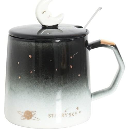 400ml gradient starry sky gold-bellied ceramic cup water cup creative mug business office coffee cup