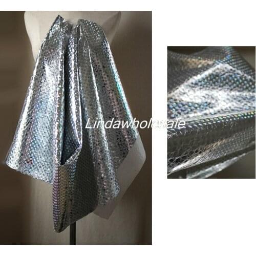 Silver Symphony Laser Leather fabric,Autumn and Winter Cloth,leather craft material,140cm*45cm(half yard)/pcs
