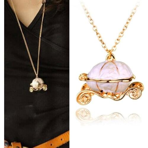 Creative Cute Pumpkin Car Necklace Pumpkin Car Necklace Jewelry New Hot Sale 2021