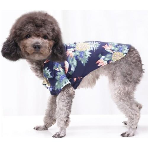 Summer Pet Dog Shirt Hawaii Style Puppy T-Shirt Cool Comfortable Dogs Short Sleeve Clothes Pets Costumes