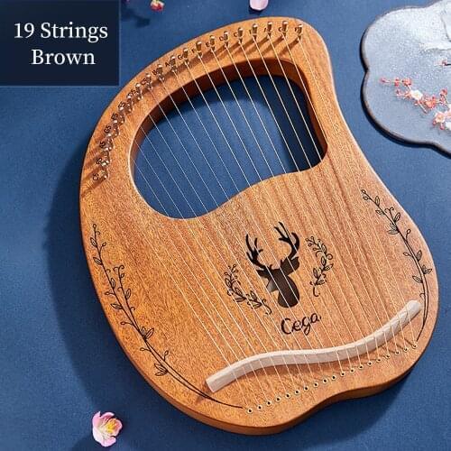 Lyre Harp 16 Strings Musical Instrument Mahogany Wooden Instrumentos Musicales with Tuning Wrench,Plectrum,English Manual