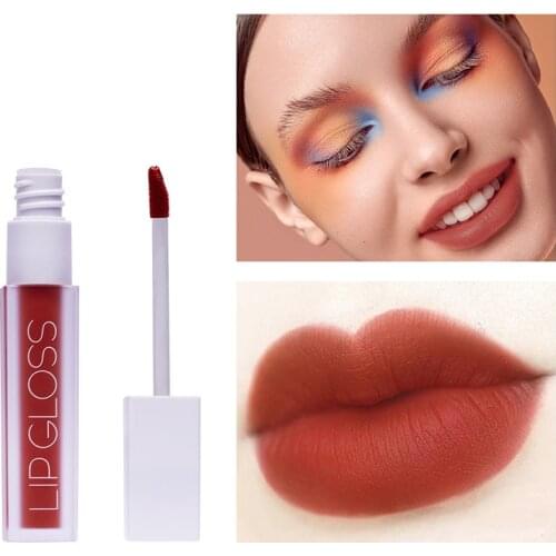 Matte блеск для губ Square Tube Non-stick Cup Silk Moisturing Easy To Color Long-lasting Anti-fading Lip Gloss косметика