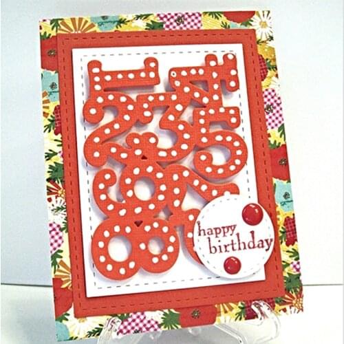 1-9 Numbers Celebrate Birthday Metal Cutting Dies Stencils for Scrapbooking Photo Album Embossing Decoration Craft Die Cutting