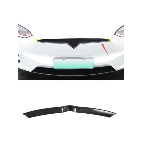 Carbon Fiber Look Front Center Grille Grill Cover Trim For Tesla Model X 16-19