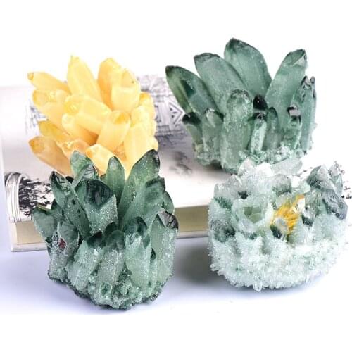 Wholesale Natural Green Citrine Crystal Cluster Specimen Mineral Stone Points Healing Stone Raw Crystals Home Decoration Gifts