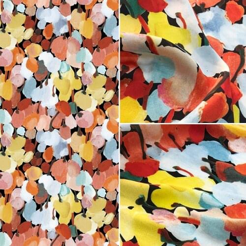 Non-stretch Satin Printed Womens Clothing Fabric Soft Fashion Shirt Pajamas Fabrics Cloth for Dress by the Meter Home Textile