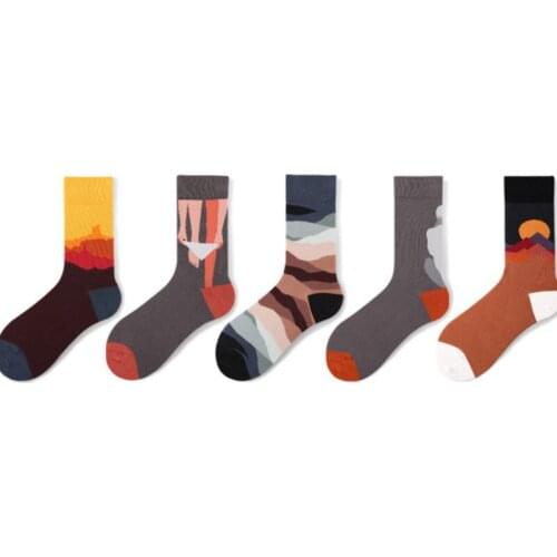 2020 New Hot-selling Sexy Hand-painted Series Creative Pattern In Tube Cotton Womens Socks Mens Socks Trendy Socks