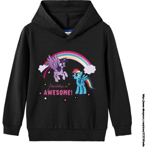 New My Little Baby girl pony Hoodie 3d Sweatshirt Boys Girls Hooded Loose Autumn Coat Street Clothing Jacket Kid Hoodie