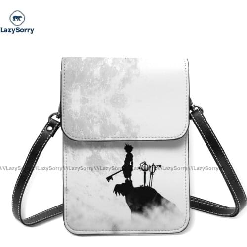 Kingdom Hearts Shoulder Bag Work Leather Mobile Phone Bag Female Gifts Vintage Bags